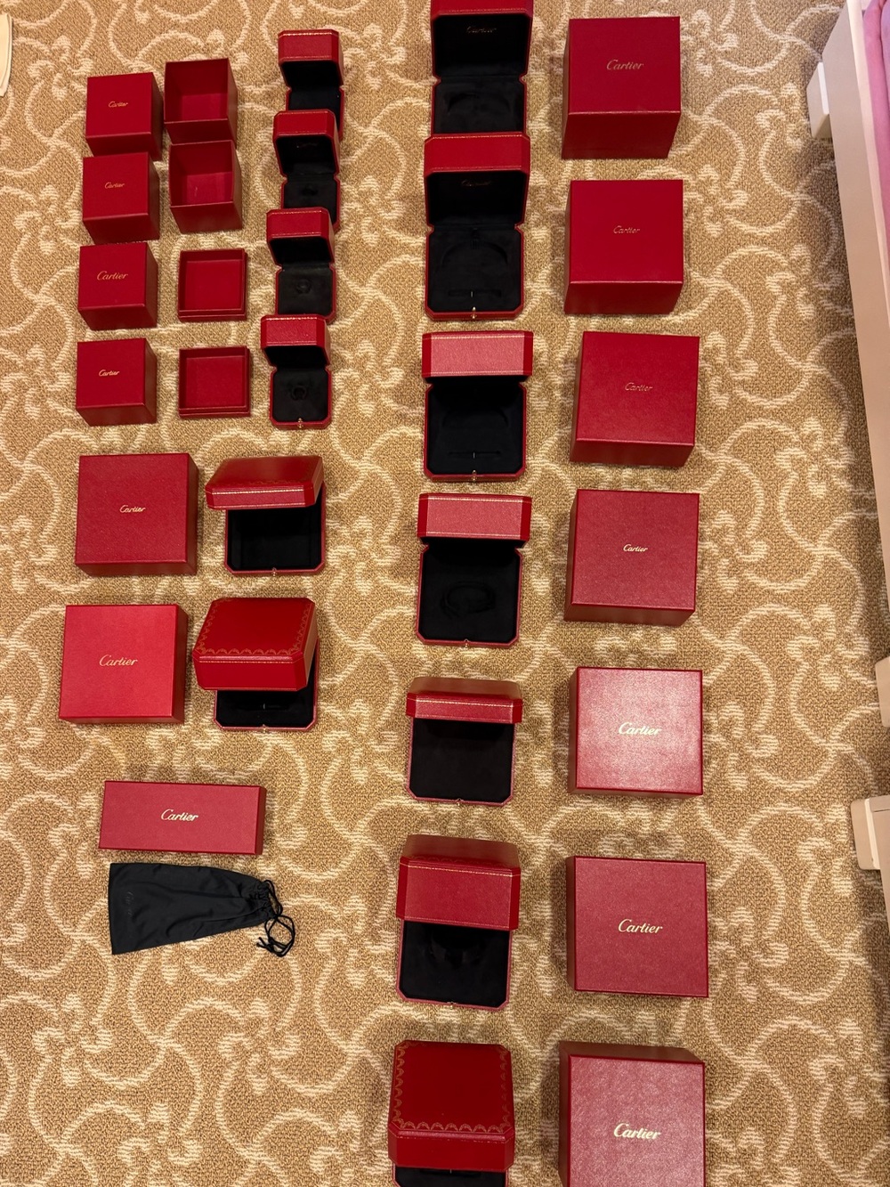 Cartier Red and Black Jewelry Box Collection